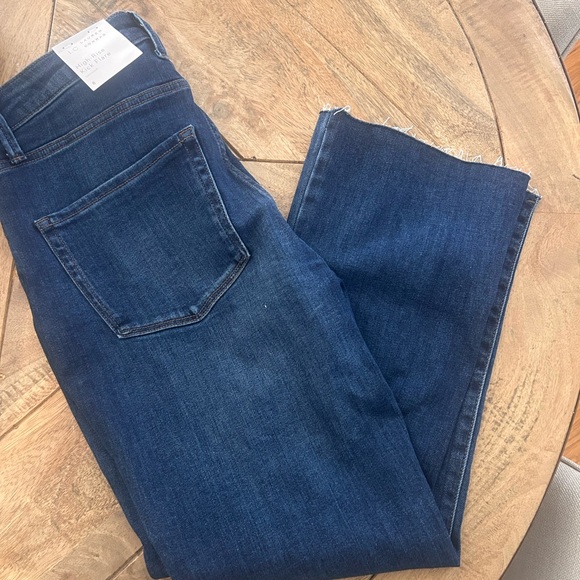 LC Lauren Conrad Denim - Lauren Conrad Dark Wash  high rise kick flare jeans- Raw Hem